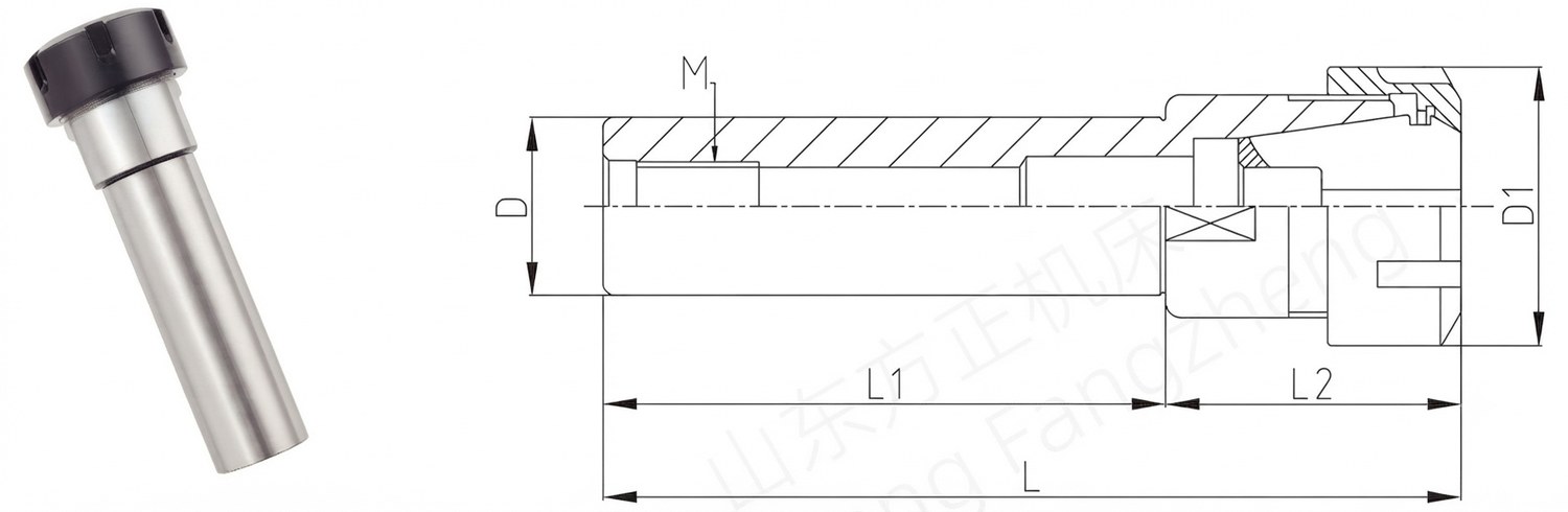 STROVOLT ER Extension Tool Holder, straight shank C16-ER16A-50 for precision machining, 50mm length