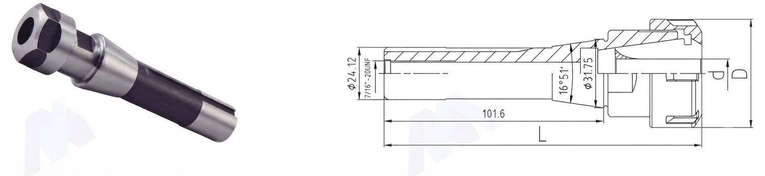 STROVOLT R8 Shank ER Milling Toolholder with ER11 collet for precision machining