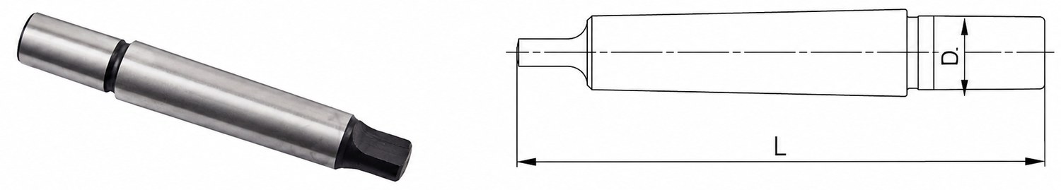 STROVOLT Morse Shank Drill Adapter (Flat Tail) MTA6-J6 for secure tool holding in machine accessories