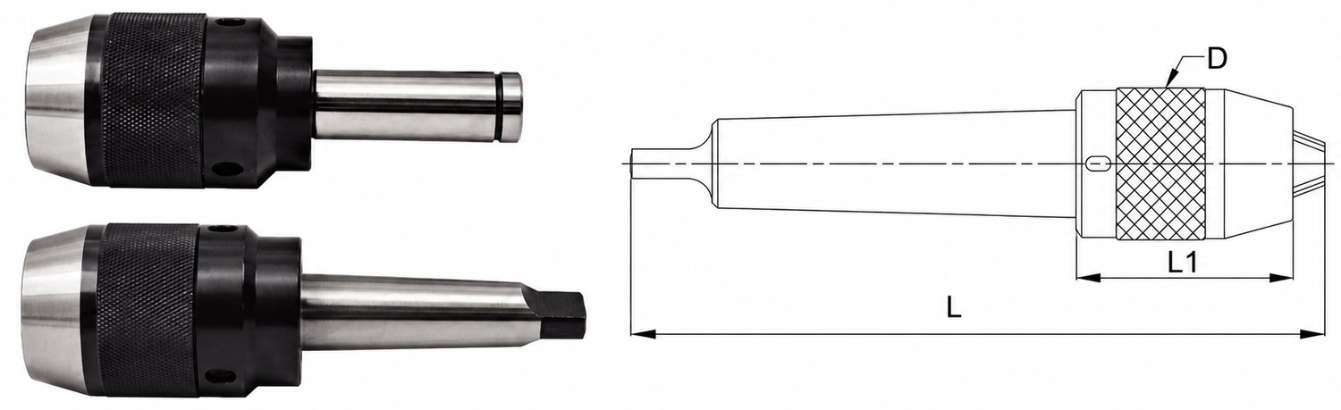 STROVOLT R8 integral drill chuck holder for milling machines with APU16 taper compatibility