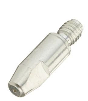 xFUME ABIROB A 360 contact tip CuCrZr silver-plated (10 pcs.) M6 Ø 0.8 mm by ABICOR BINZEL - product image showing metallic contact tips