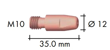 ABICOR BINZEL xFUME ABIROB A 500 contact tips, 10 pack, 1.0mm diameter, for MIG welding torches