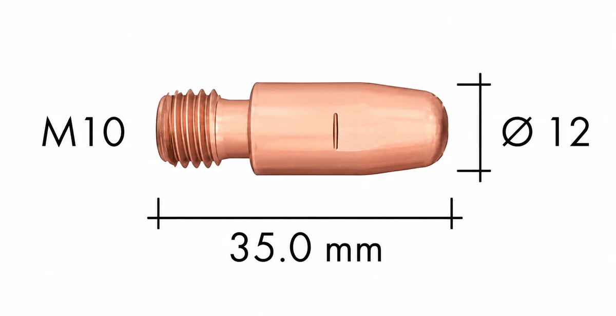 ABICOR BINZEL xFUME ABIROB A 500 contact tips (10 pack) M10 1.6mm diameter for MIG welding torches