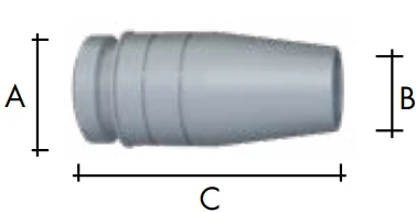 ABICOR BINZEL xFUME ABIROB A 500 conical gas nozzle set of 5 pieces for flush welding applications