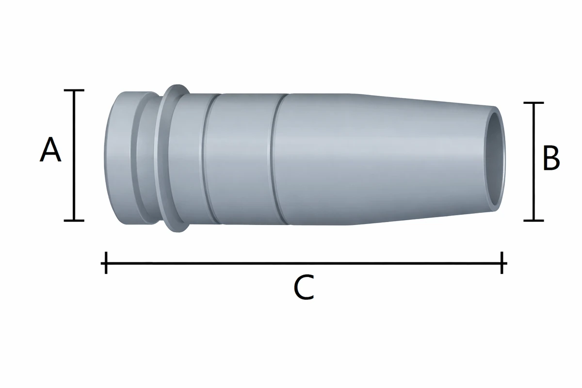 ABICOR BINZEL xFUME ABIROB A 500 gas nozzle, conical shape with 3mm stick-out, pack of 5 consumable tips for welding torches