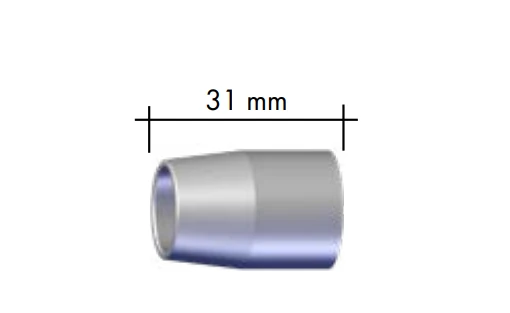 Abicor Binzel xFUME COMPACT 25 gas nozzle set, conical shape, 31mm size, pack of 5 welding consumables