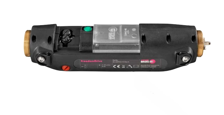 ABICOR BINZEL xFUME FreedomDrive intermediate drive cable for gas-cooled welding torch, showing flexible cable and drive unit