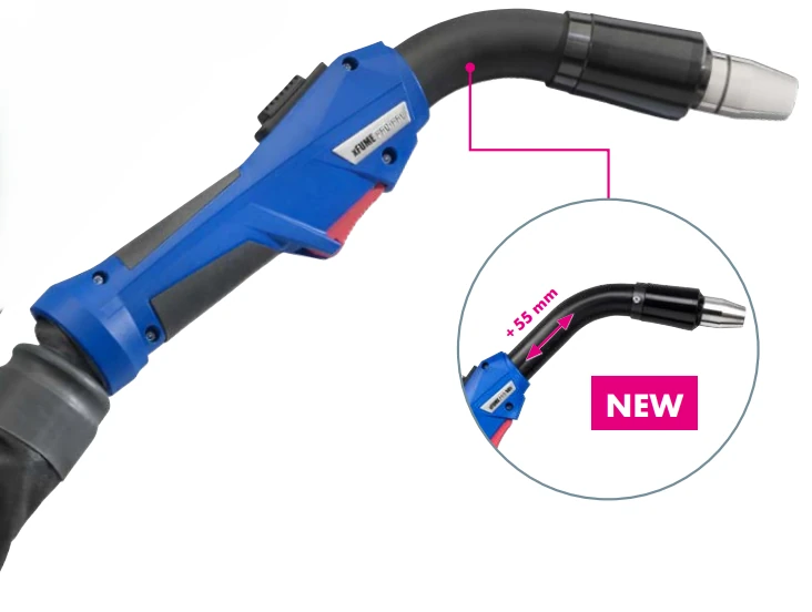 ABICOR BINZEL xFUME PRO 36 HD welding fume extraction torch with 4m hose and +55mm extended reach for cleaner air