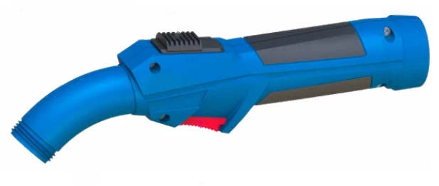 Abicor Binzel xFUME PRO/COMPACT welding torch handle with integrated trigger, compact ergonomic design