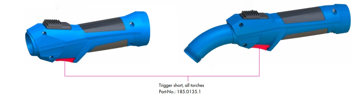 Abicor Binzel xFUME PRO/COMPACT welding torch with short trigger handle for all torch types