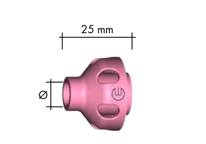 ABICOR BINZEL xFUME TIG ceramic gas nozzle, 10 pieces, 12.0mm diameter short nozzle for TIG welding