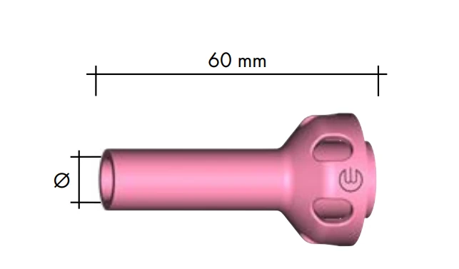 ABICOR BINZEL xFUME TIG gas nozzle, ceramic, 10 pieces, 8.0mm diameter, long nozzle for TIG welding torches