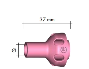 ABICOR BINZEL xFUME TIG ceramic gas nozzle for TIG welding, package of 10, 8.0mm diameter middle nozzle