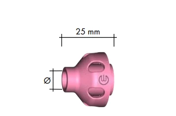 ABICOR BINZEL xFUME TIG ceramic gas nozzle for TIG welding, 8.0mm diameter, short design, pack of 10