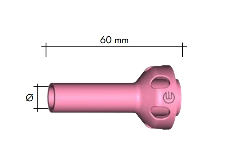 ABICOR BINZEL xFUME TIG ceramic gas nozzle, 9.5mm diameter, long type, pack of 10 for TIG welding torches